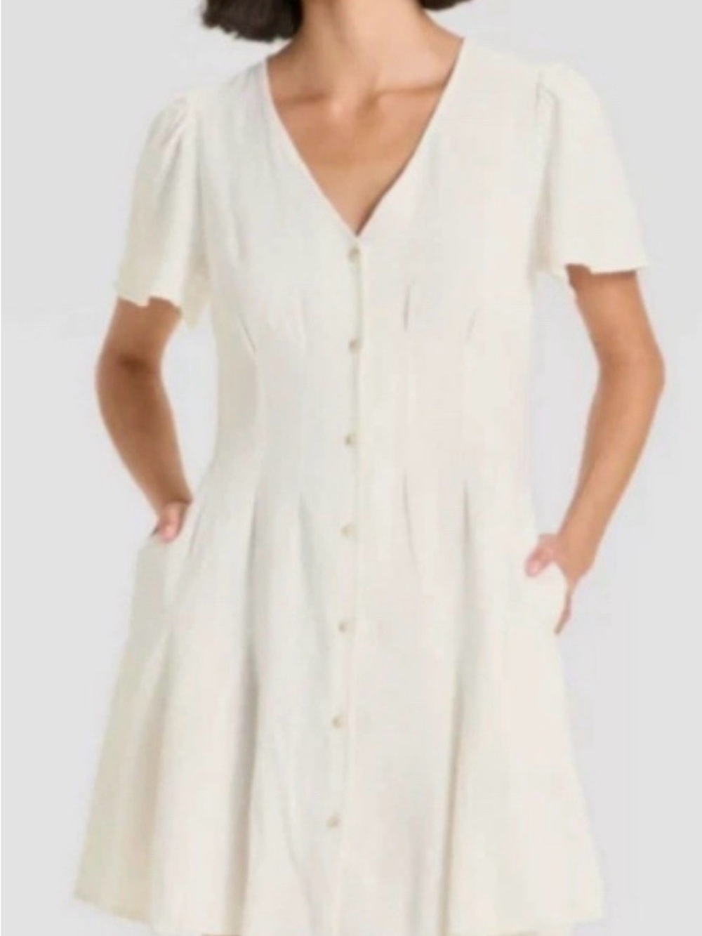 Universal Thread White Button-Front Mini Dress - Picture 2 of 5